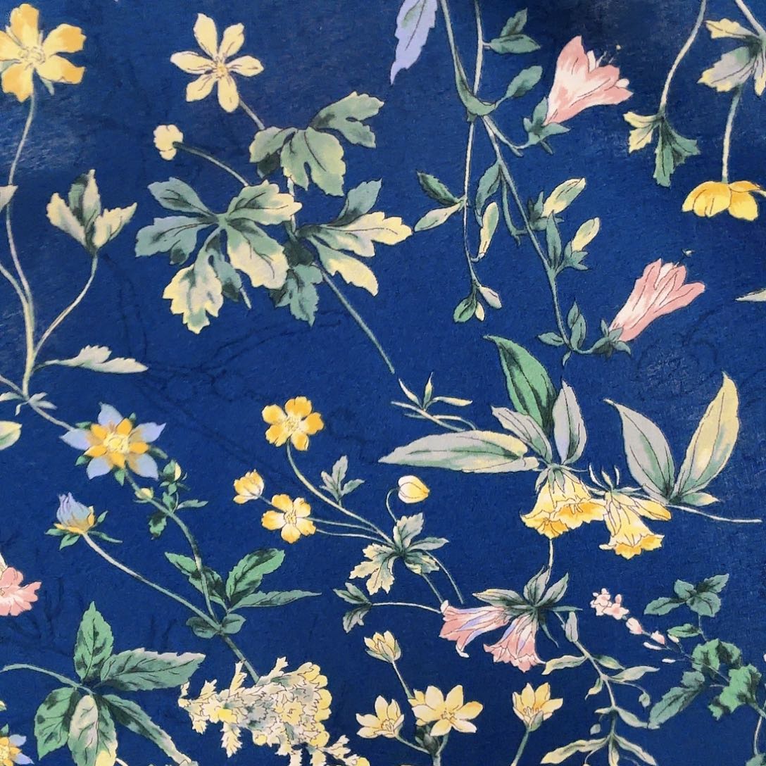 棉生日专场特价北高80支高支花草蓝色1米