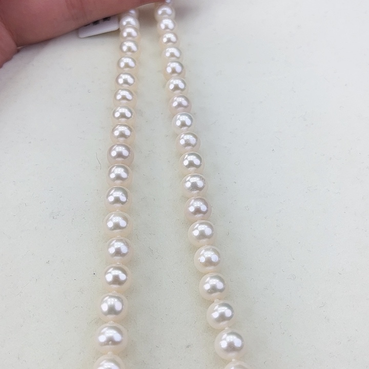 淡水珍珠颈饰银S925镶嵌卡8极光天女粉高品