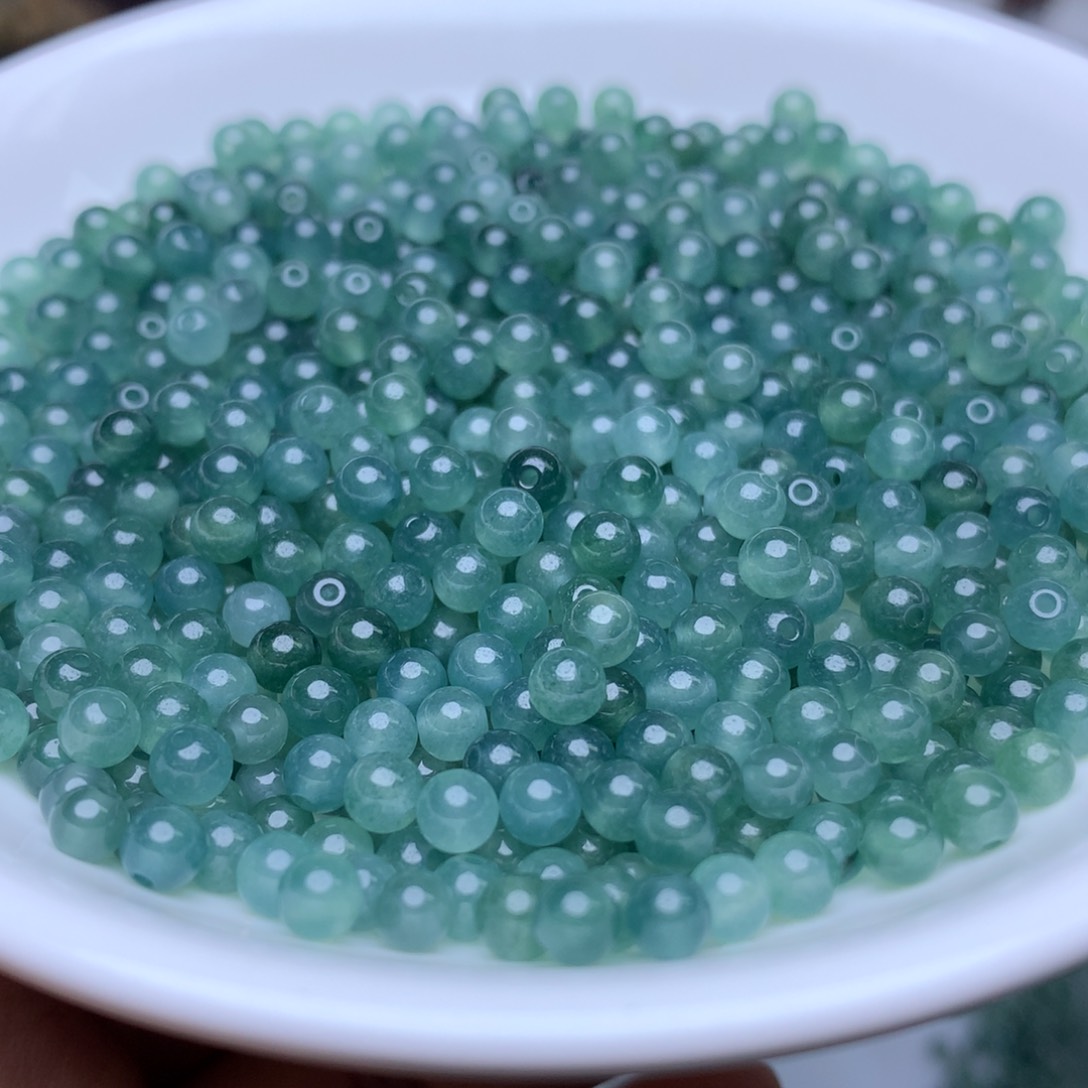 【闪购商品】翡翠手链未镶嵌卡4冰蓝水33个