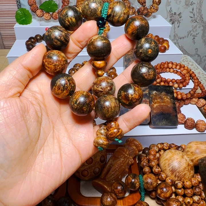 0***1木质非金属水墨丹青手串