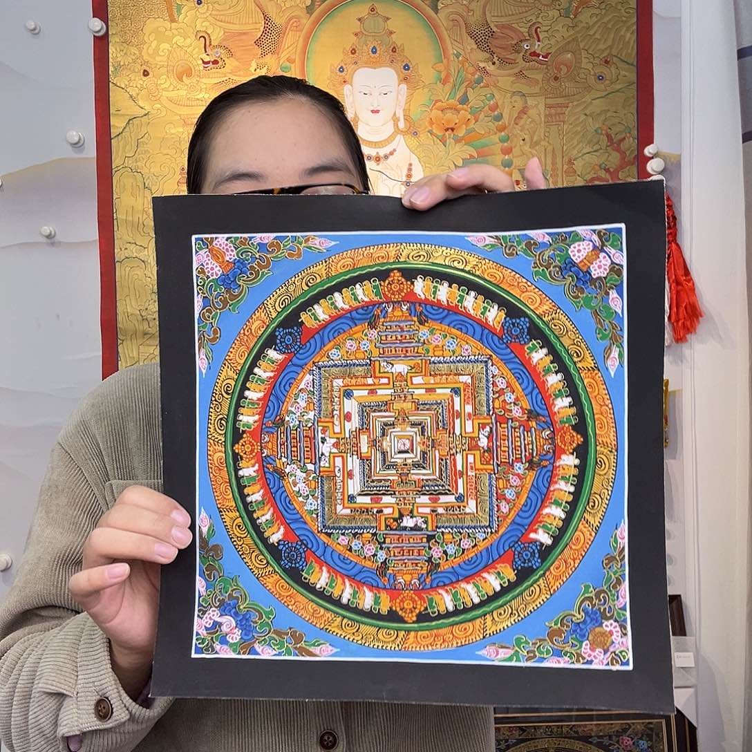 装裱画纯手绘唐卡27厘米左右坛城