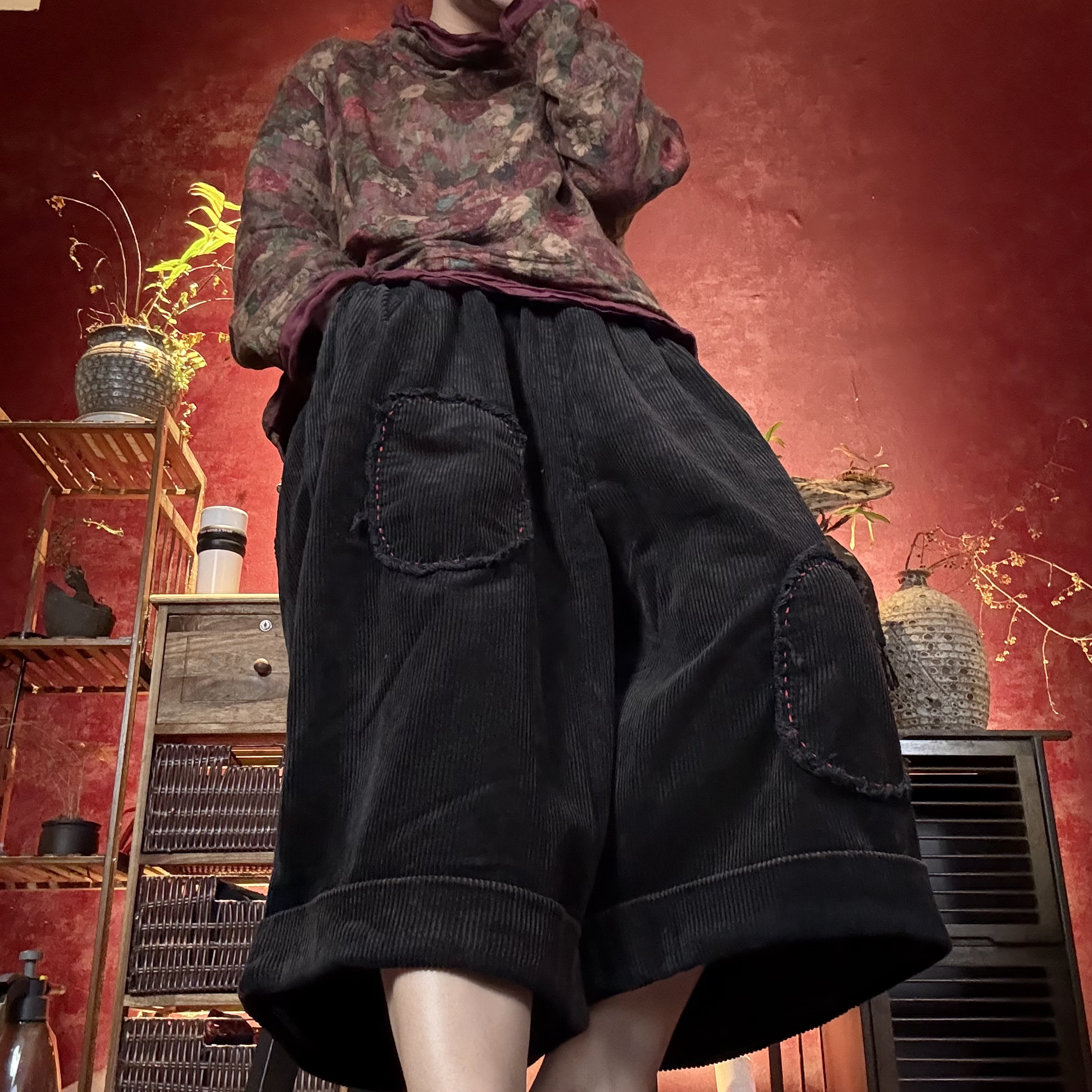 小妖精～灯芯绒炒色八分裤（裤长70臀围130）