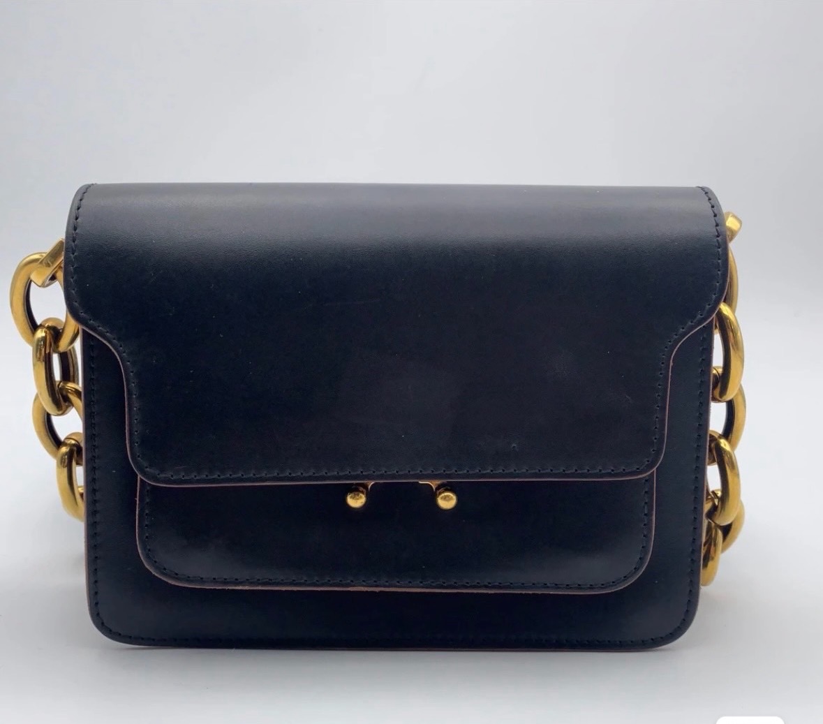 95新 MARNI 拾锦奢品黑色风琴相机包