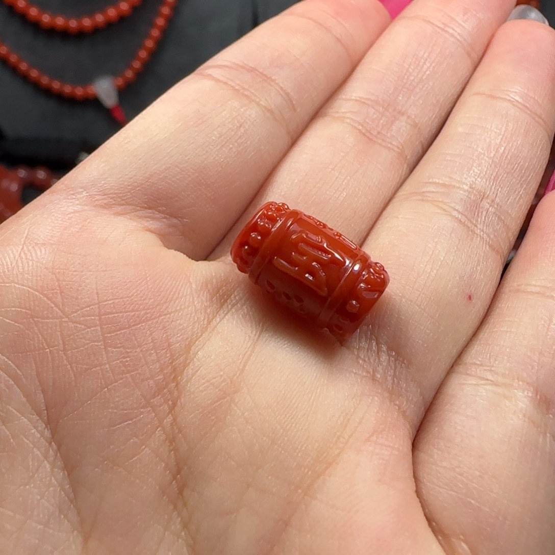 南红玛瑙未镶嵌桶珠9mm