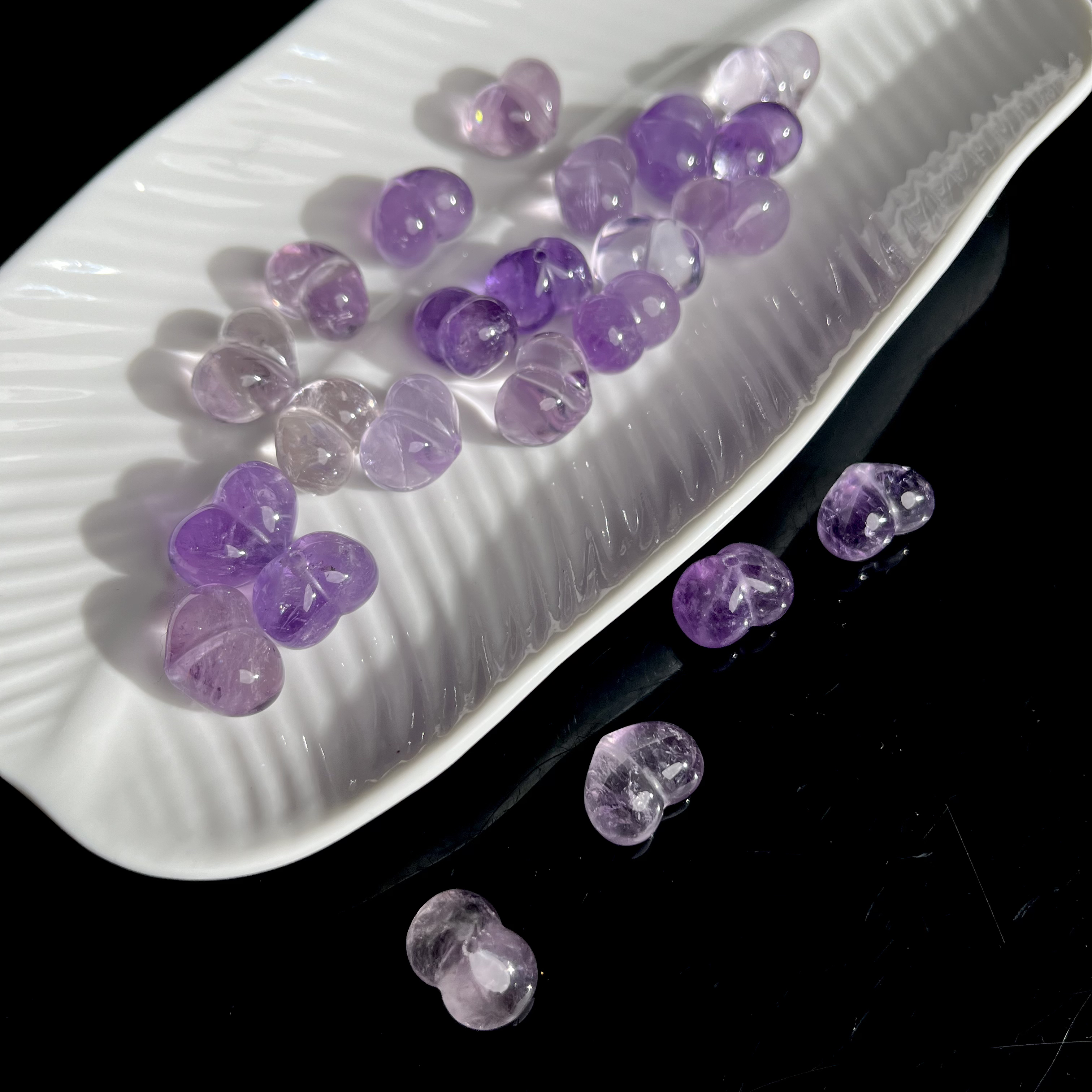 【大鱼甄选】紫水晶屁桃配件diy手串ZW2多样性发其一