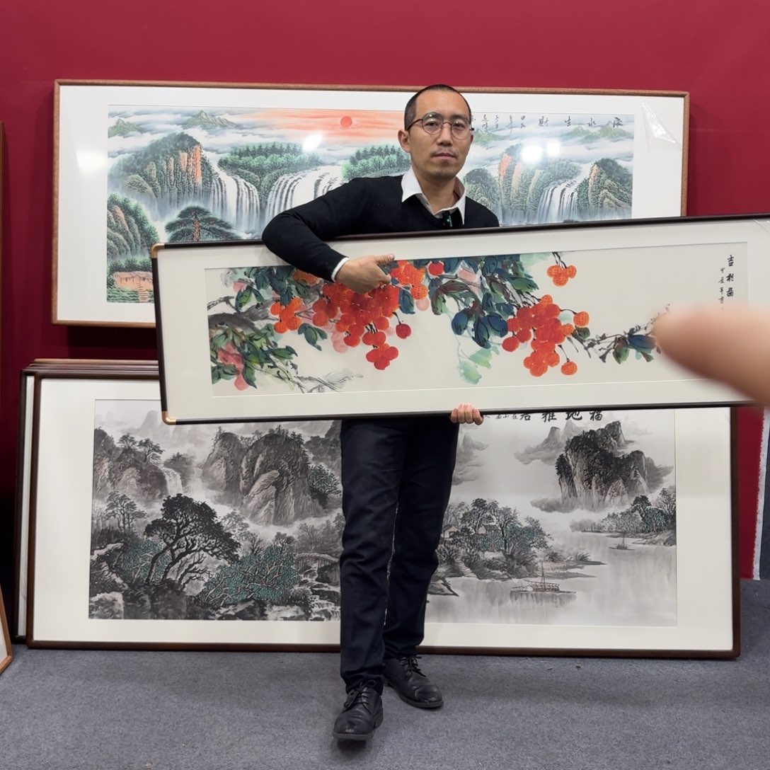 国画带框绘画160/45尺寸