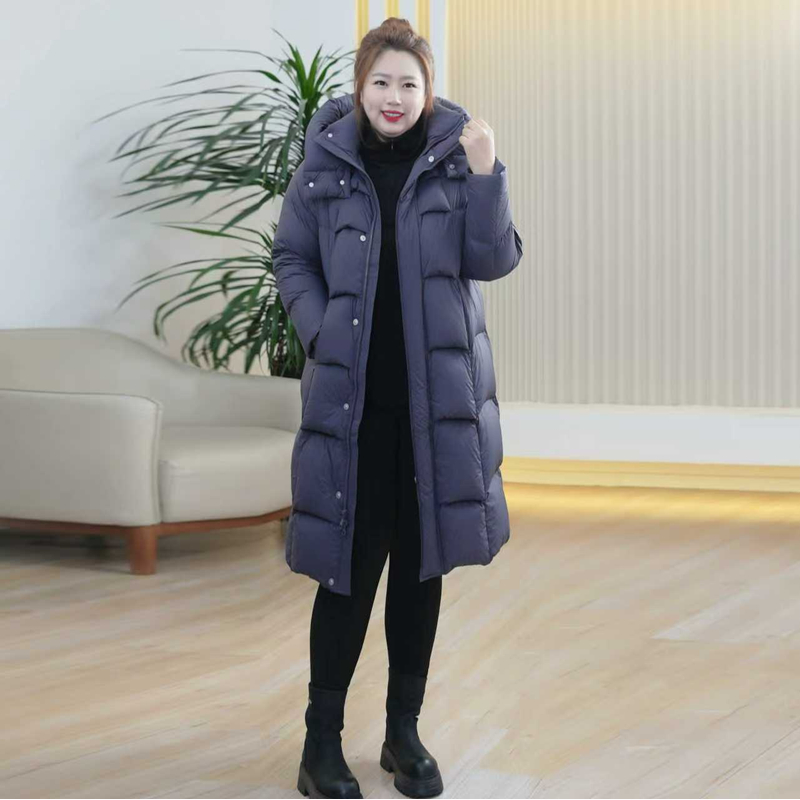 95白鹅绒羽绒服加厚极寒款磁吸扣无胆蓬松保暖大码冬季连帽外套女