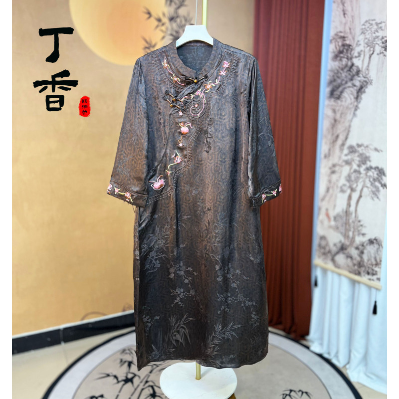 167高端私人订制扎染显瘦时髦减龄休闲气质连衣裙女