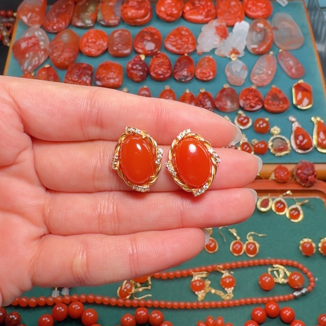 南红玛瑙南红银S925镶嵌