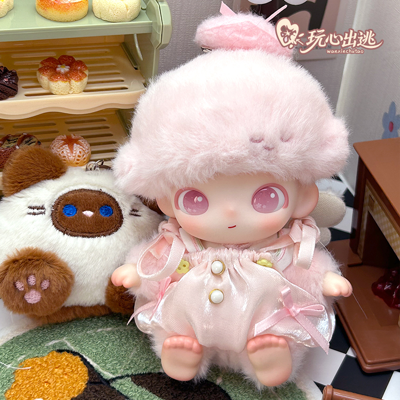 【玩心出逃】dimoo粉红天使三件套10cm娃衣原创暖暖正常体棉花娃娃