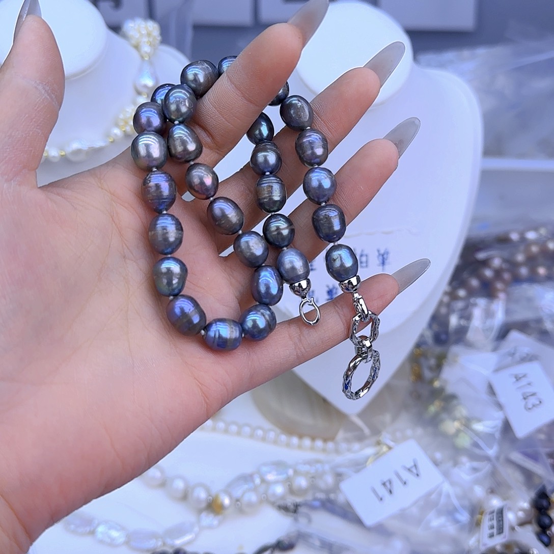 银S925镶嵌项链定制150淡水珍珠