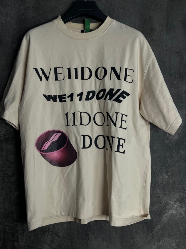 全新未使用 WE11 DONE S码*1/多层字母Logo短袖T恤 /00044