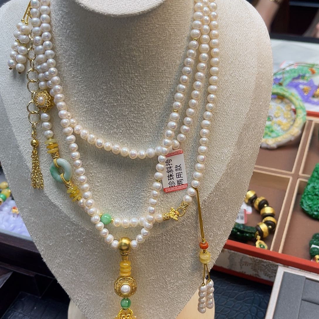 淡水珍珠项链未镶嵌斜挎