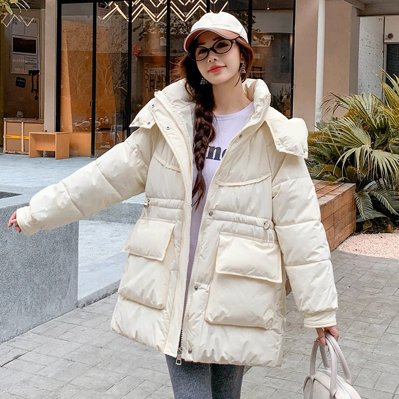 冬季大码羽绒服8139女生保暖时尚连帽外套加厚（以直播间实物为主）