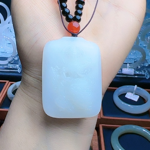 和田玉吊坠(赠链)未镶嵌踏***.观音