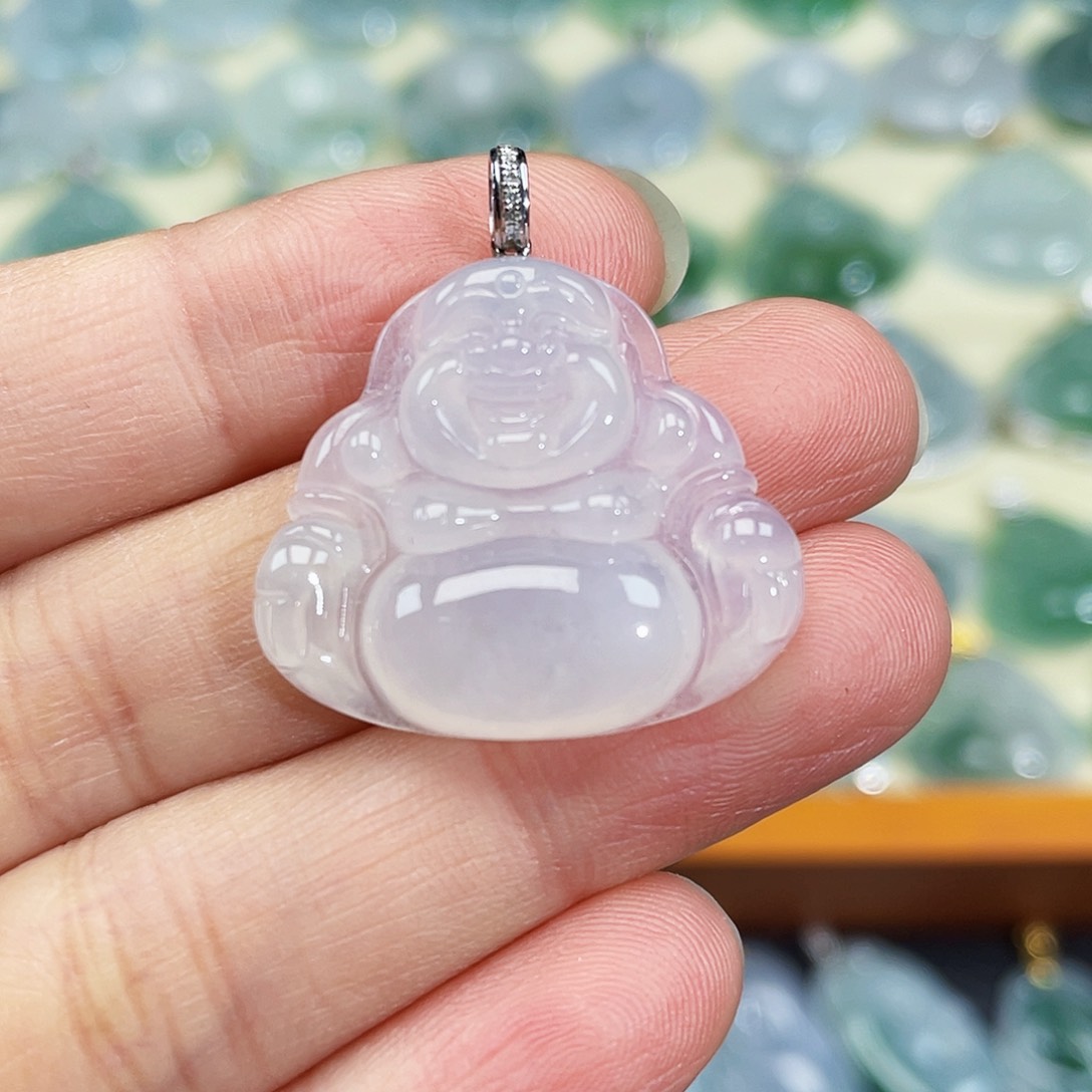 翡翠颈饰18K金镶嵌吊坠