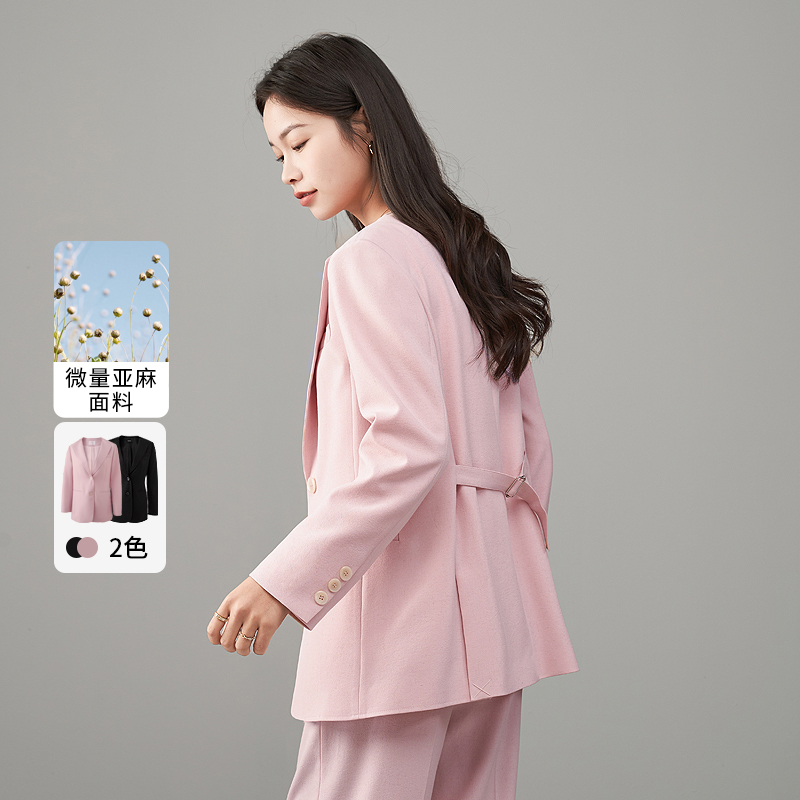 娅丽达2025春高级感通勤收腰西装外套女春新品上衣宽松休闲小西服