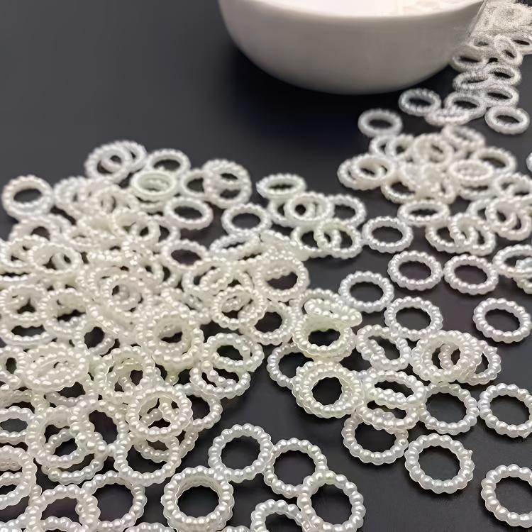 《燕子家》仿珍珠7毫米圆圈小花粒手工DIY美甲打机壳娃娃玩具饰品