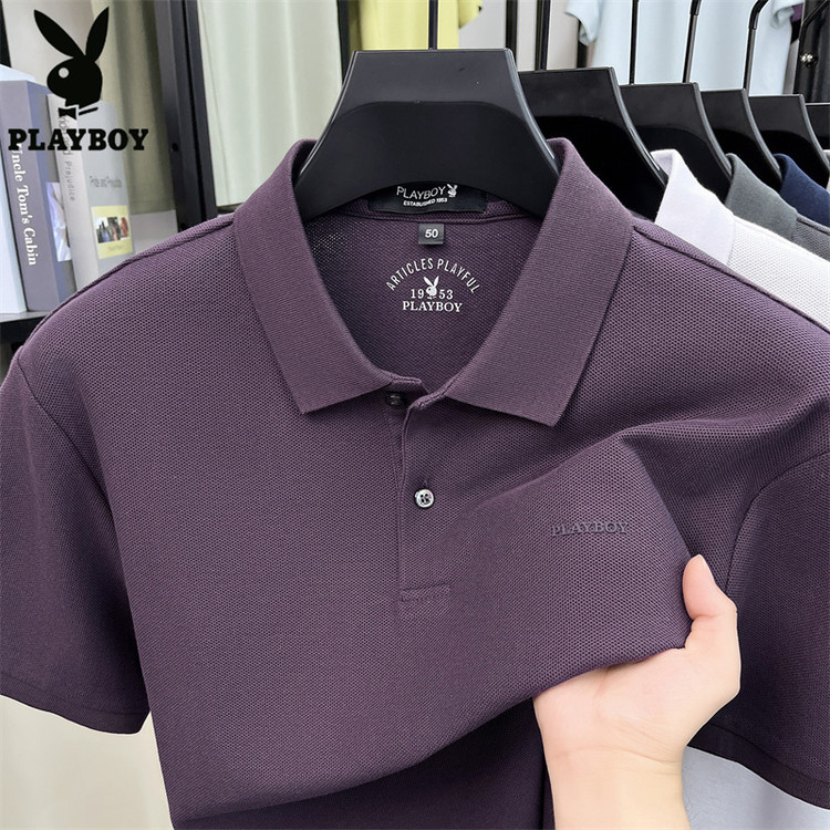 PLAYBOY/花花公子短袖时尚休闲半袖速干百搭夏季薄款潮流纯色
