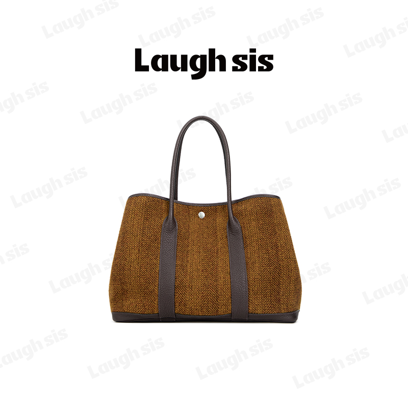 【奈奈专属】里外牛皮大马 毛呢花园包LS508B010-laughsis