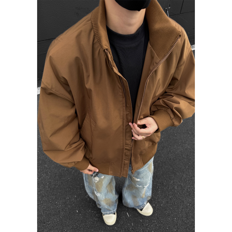 cleanfit短款飞行员夹克男潮牌秋季三防立领冲锋衣棒球服美式外套
