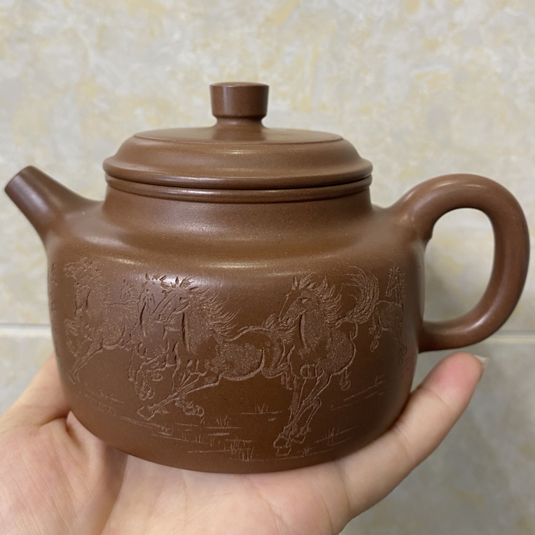德中一厂老紫泥290CC紫砂壶全手工茶壶德钟壶