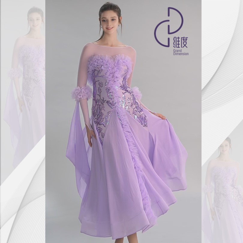 【维度舞服】SQ37新款连衣裙摩登蹈服气质修身