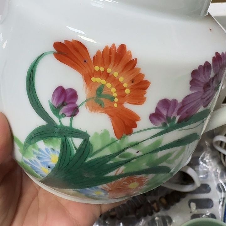 安***文紫花壶有线有修盖后配非完整