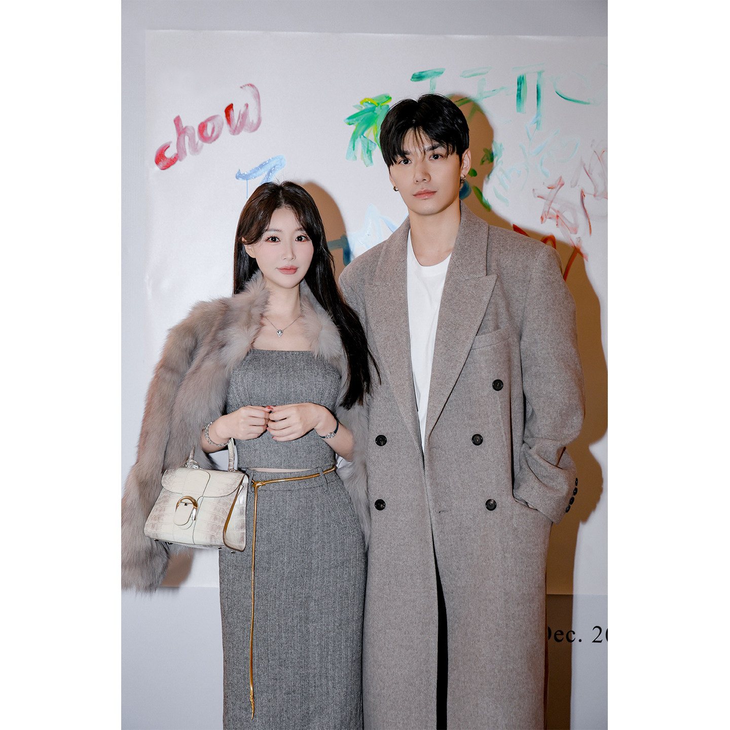 熊熊屋【幸子小姐】浅灰/深灰 两色立领狐狸腹毛皮草外套