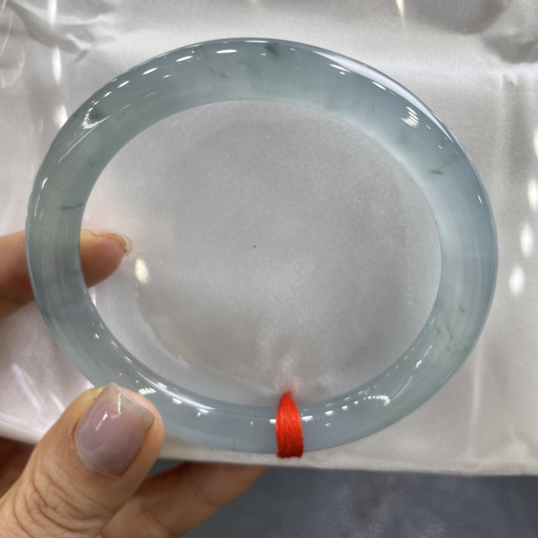 强推60.8大圈冰蓝飘花天然缅甸翡翠a货