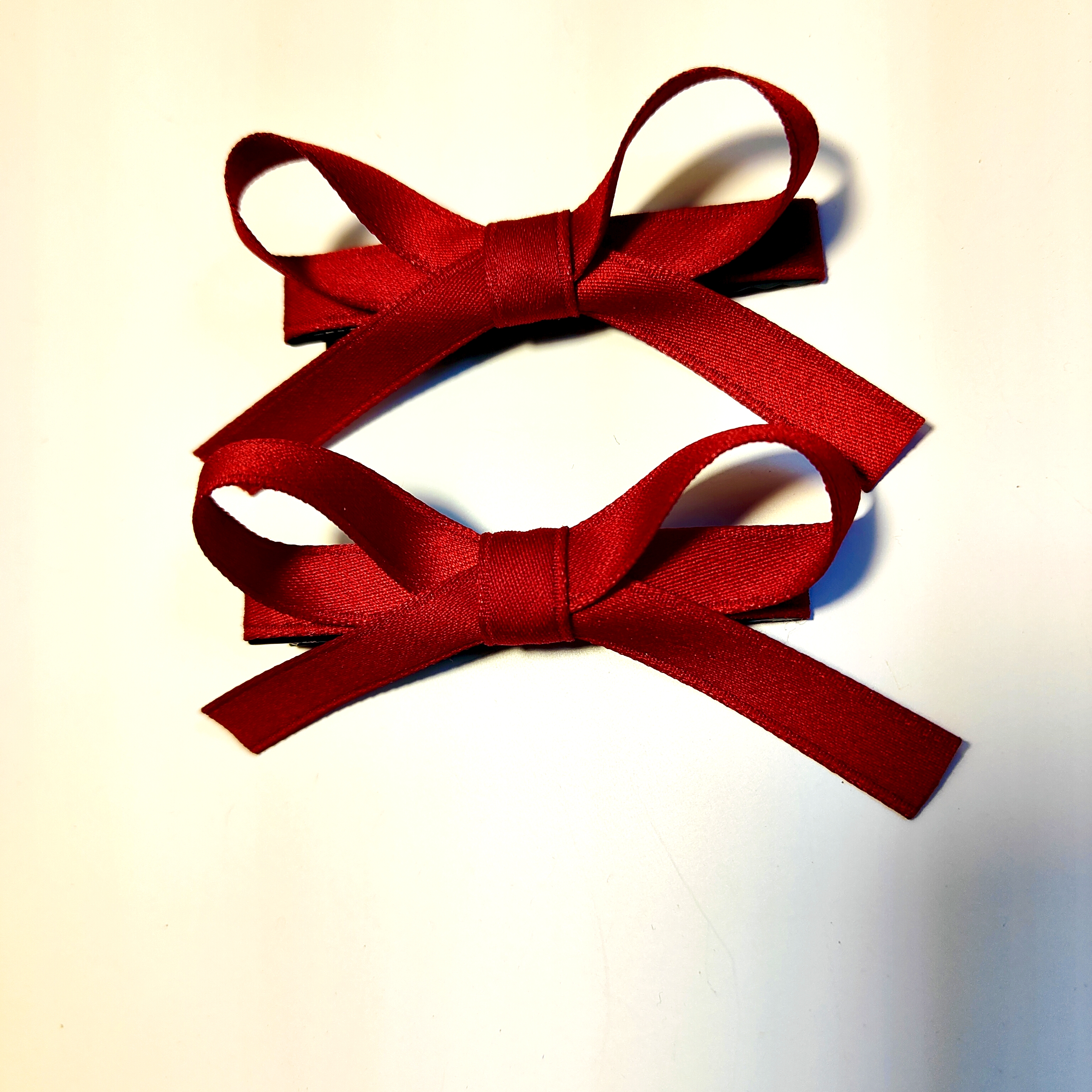 儿童新款韩式少女学生发夹酒红色丝绒小蝴蝶结对夹发夹夹公主风