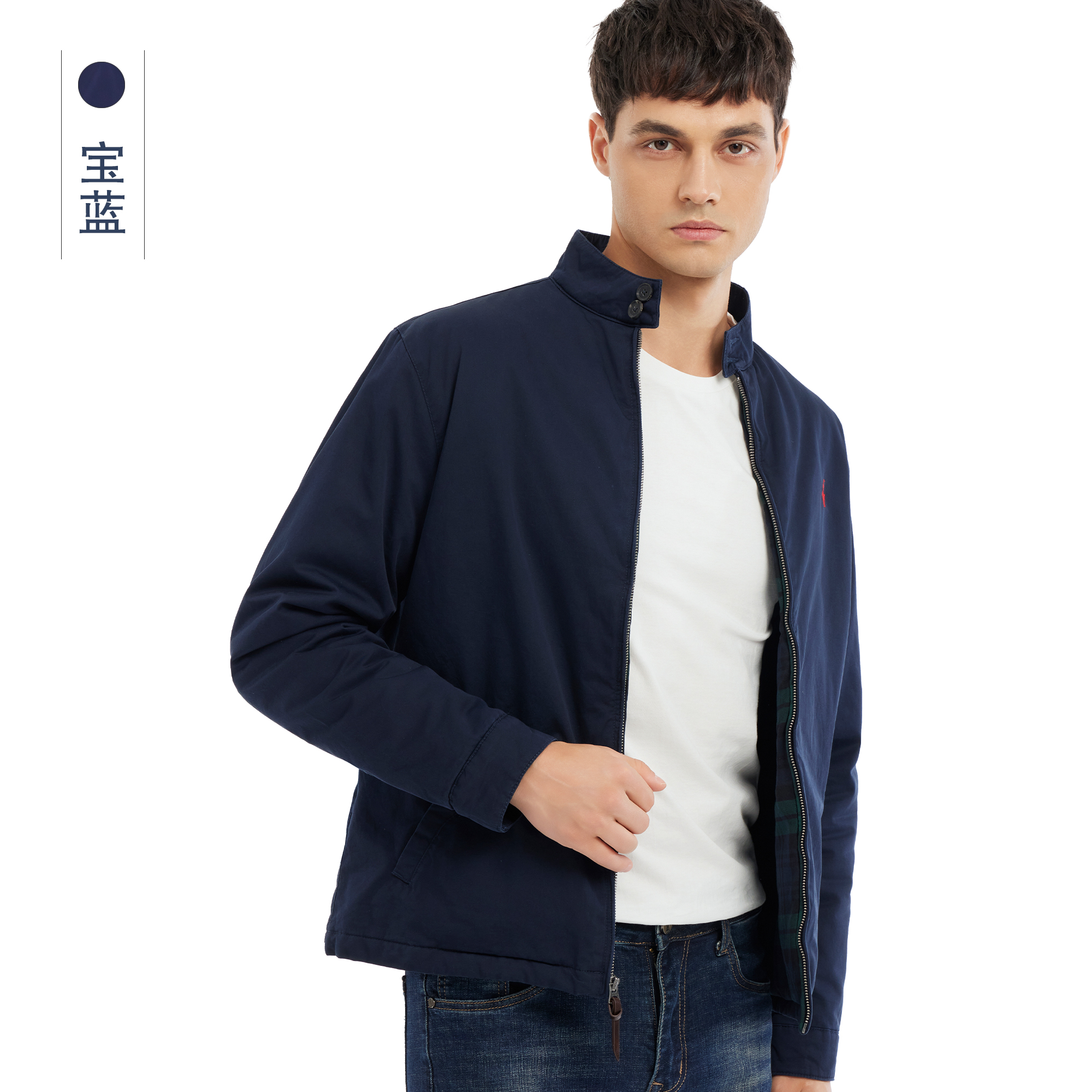 小马秋冬男士外套美式高端休闲立领夹克夹棉加厚