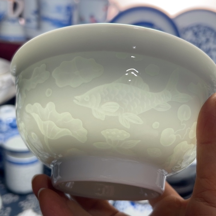 陶纯白5.5寸年年有鱼饭碗