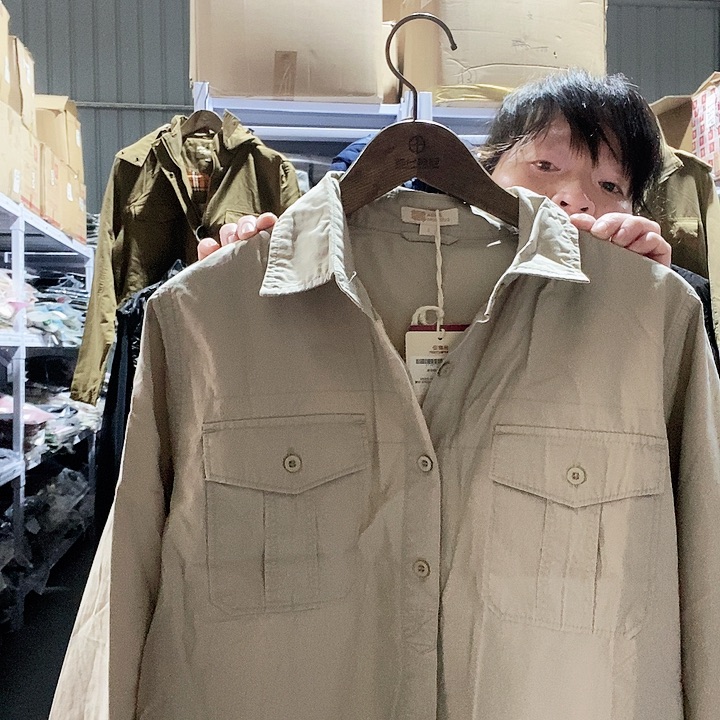 ****赁男士休闲衬衫卡其色L码