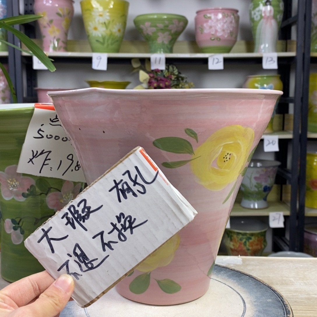 景德镇手工手绘陶瓷花盆