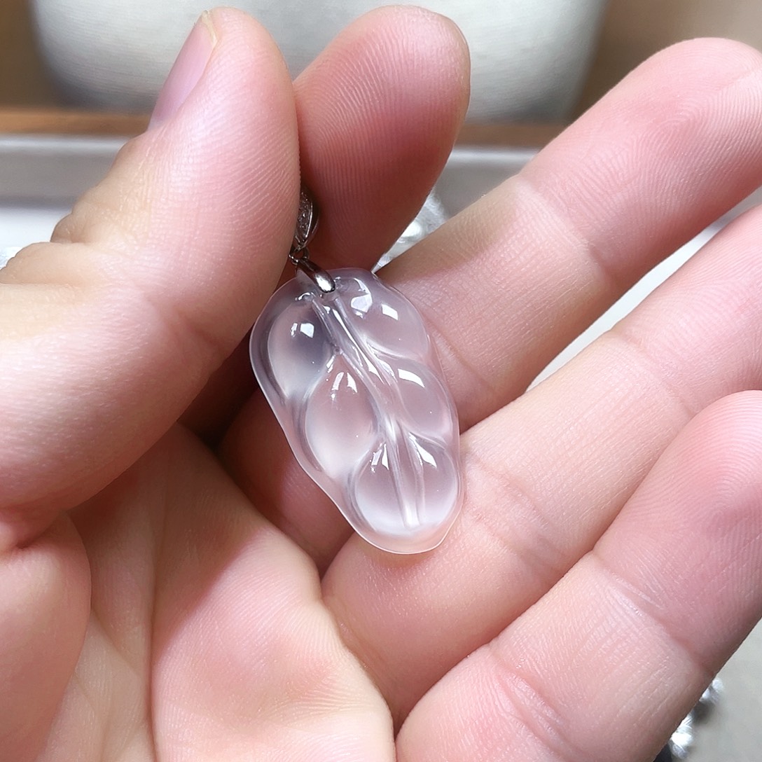 亮***晶吊坠925银锆石冰树叶