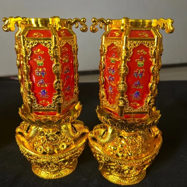 步步高登无烟水晶防风红蜡烛家用喜庆节日供奉适用