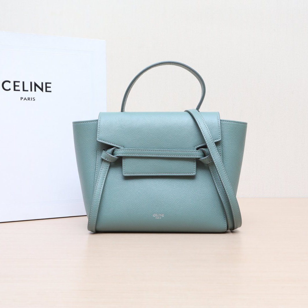 95新 Celine/思琳 小花姑姑336977鲶鱼包 Nano 20 绿色