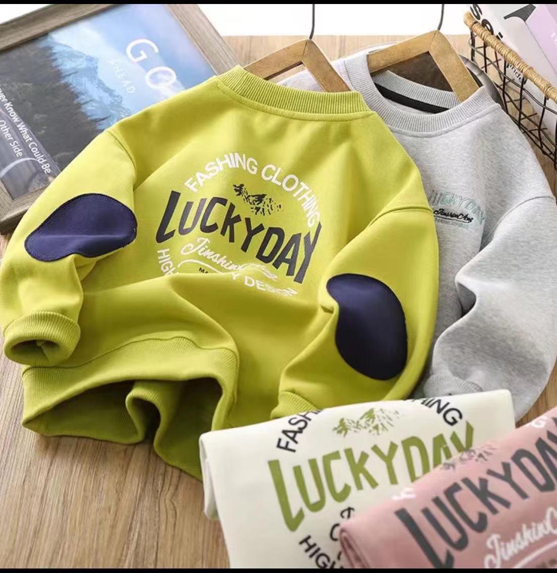 2301童装2025春季新款洋气时髦刺绣男女百搭中大童长袖卫衣韩版