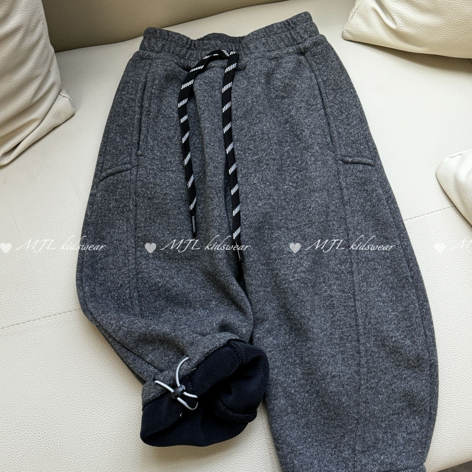MJL【现货】冬款【气质裤】加绒小弯刀百搭好看儿童休闲裤MJ8328