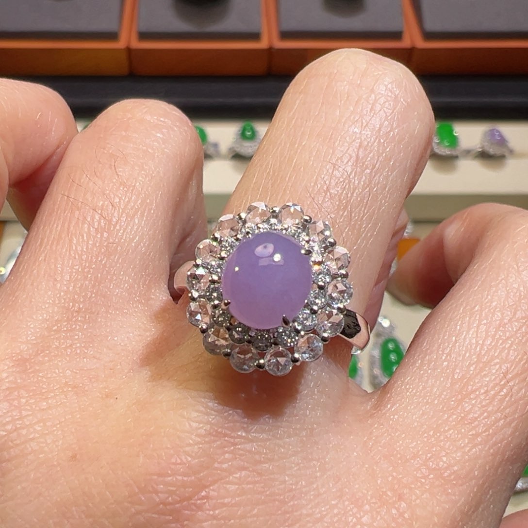 翡翠戒指18K金镶嵌收到货48小时鉴赏期