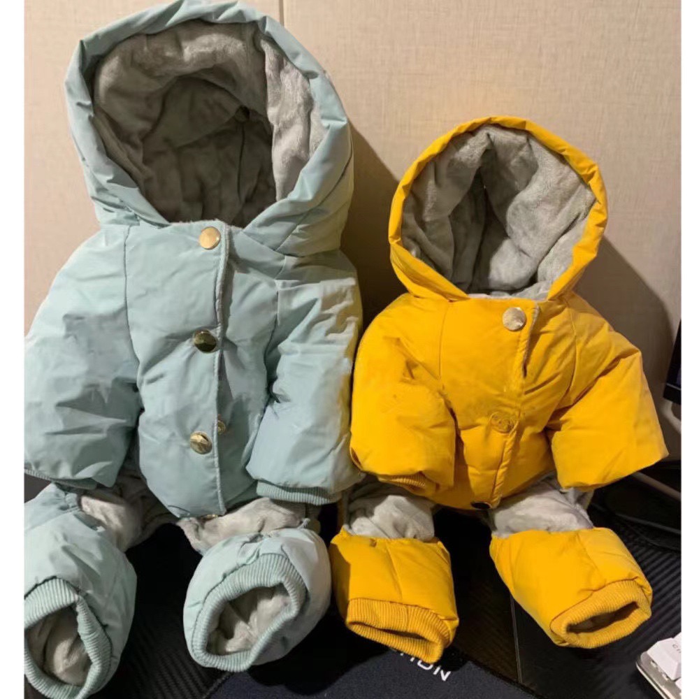 狗狗衣服秋冬新款加绒保暖泰迪比熊小型犬小熊四脚棉衣