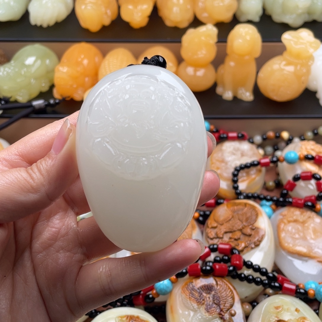 福***石材天然古青石手把件