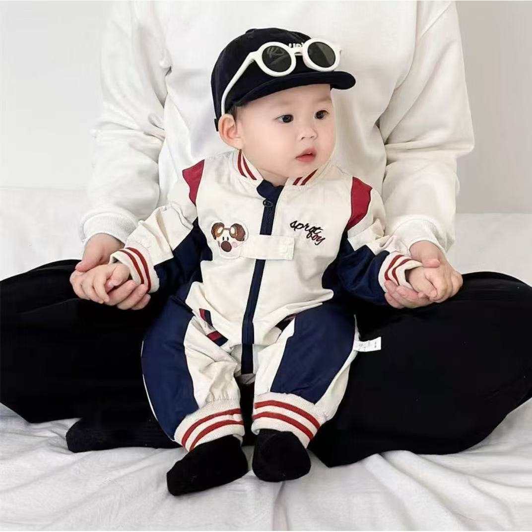婴幼儿连体衣双层哈衣新生儿爬服宝宝衣服外出服
