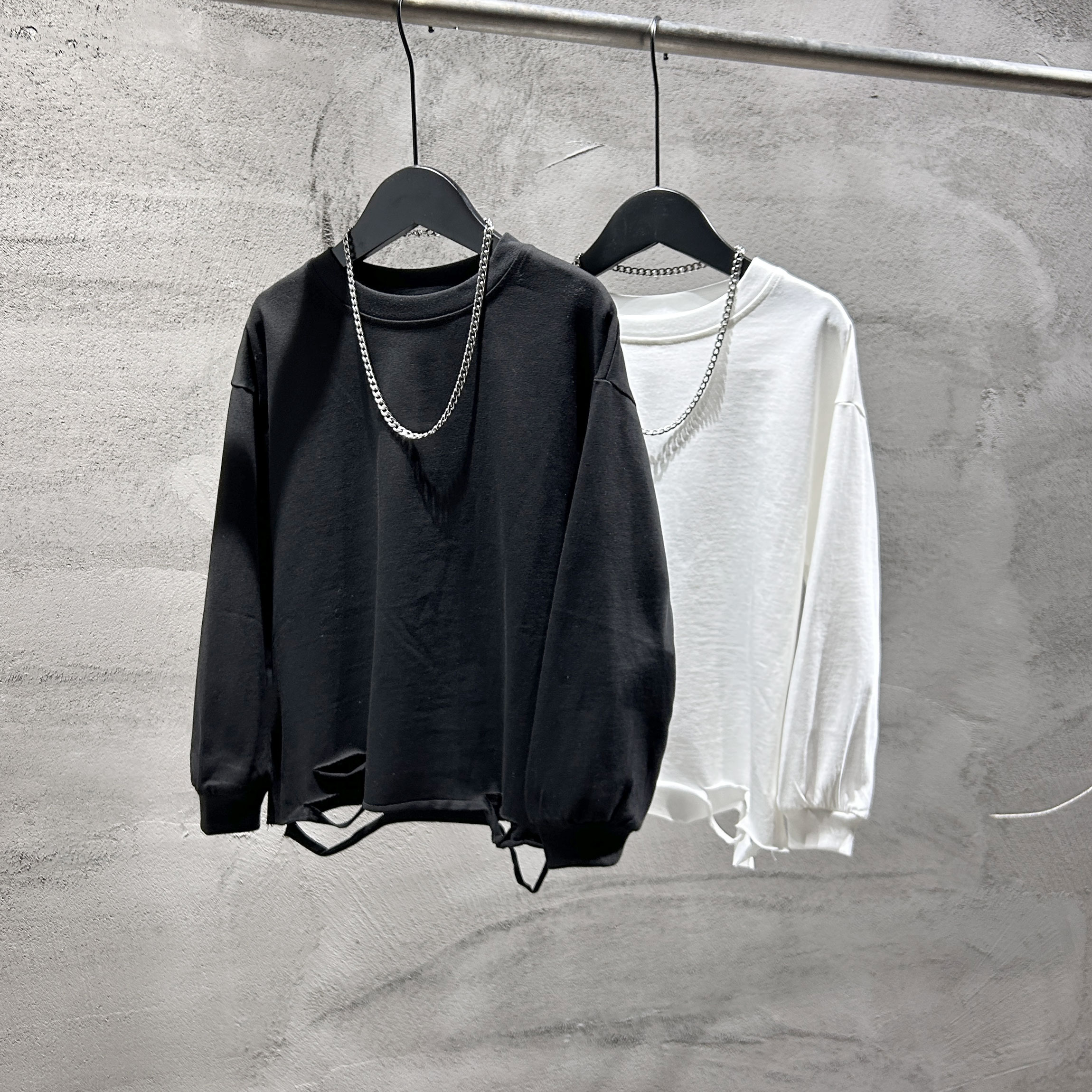 【引力kids】纯棉高品质长袖T恤百搭简约宽松休闲儿童破洞7022