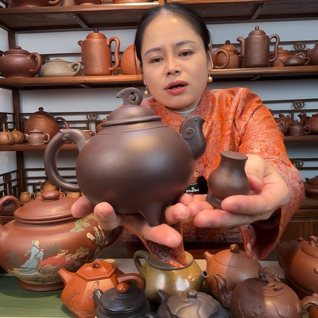 念***乡茶杯紫砂三羊开太