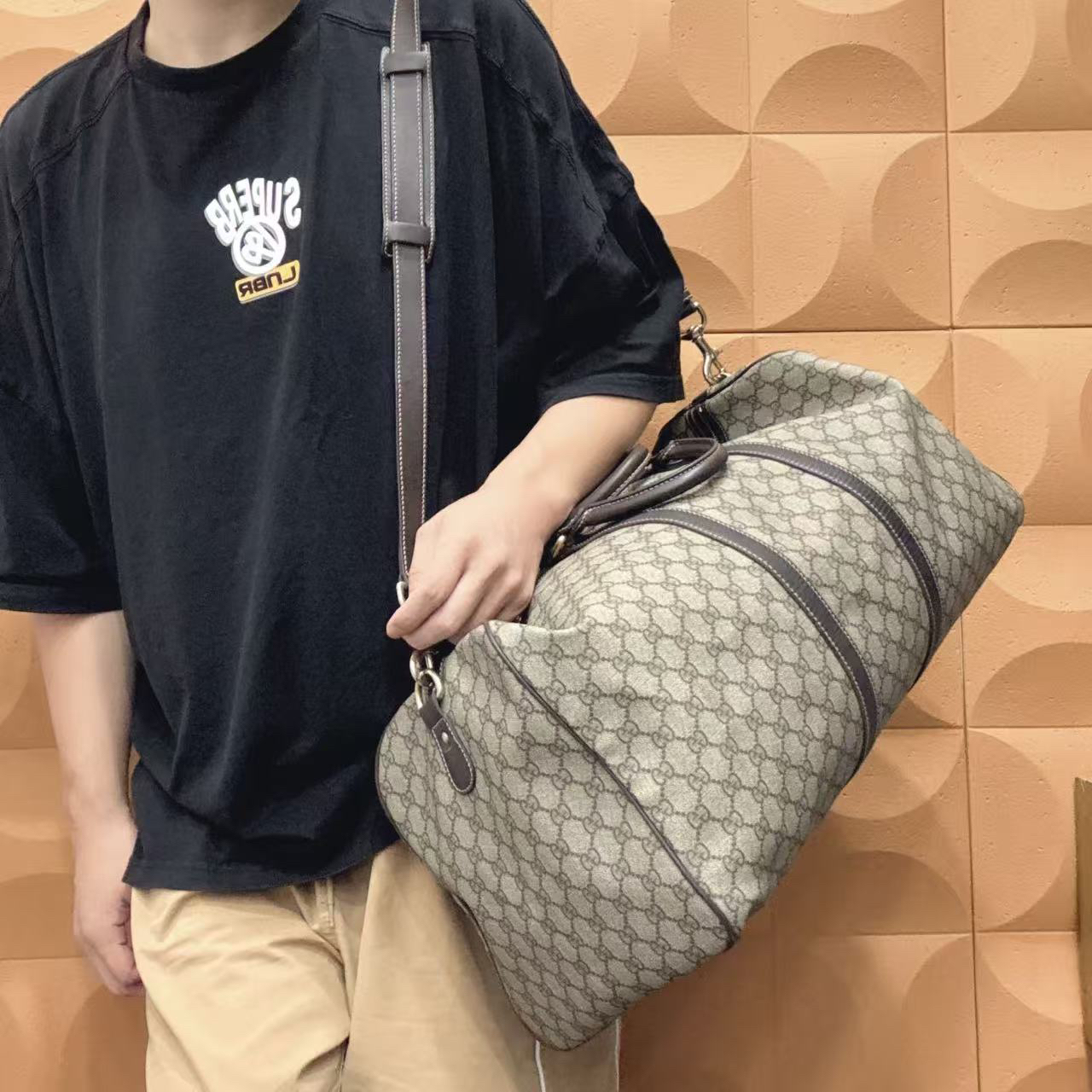 95新 GUCCI/古驰 【胖】38PP06 老花50年旅行袋肩带款