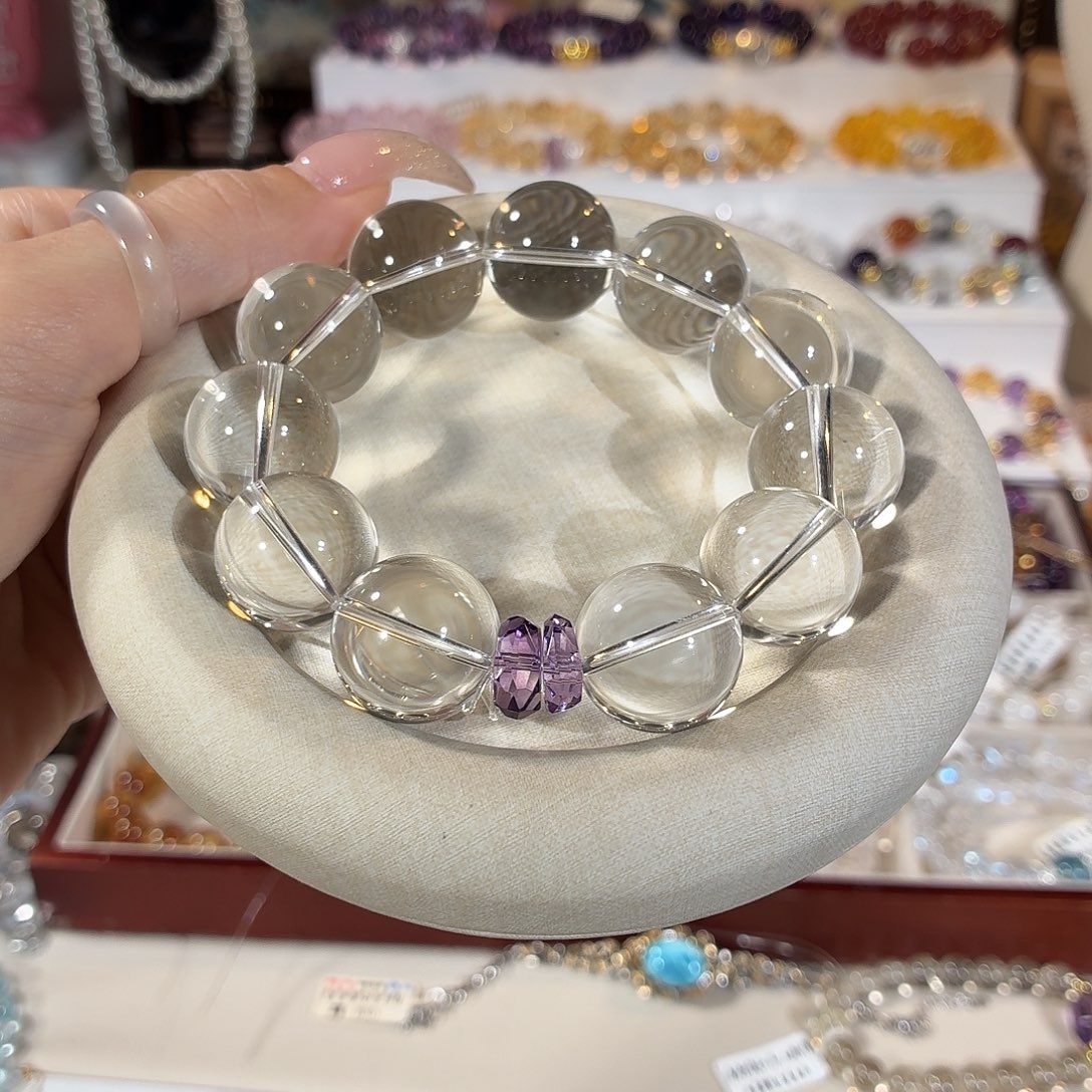 水晶未镶嵌手串3a白水手串19+