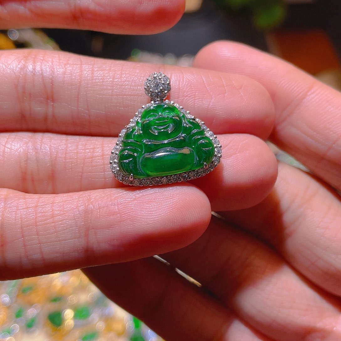 翡翠吊坠(不含链)银S925镶嵌
