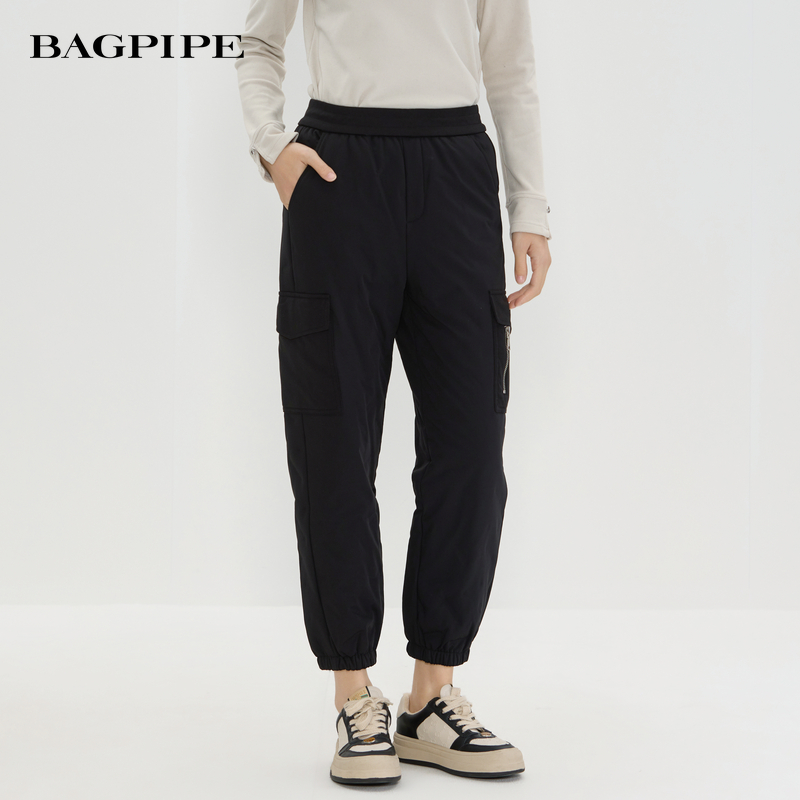 风笛2025冬季新款鹅绒裤束脚裤防风防水雪地裤90鹅绒羽绒裤百搭